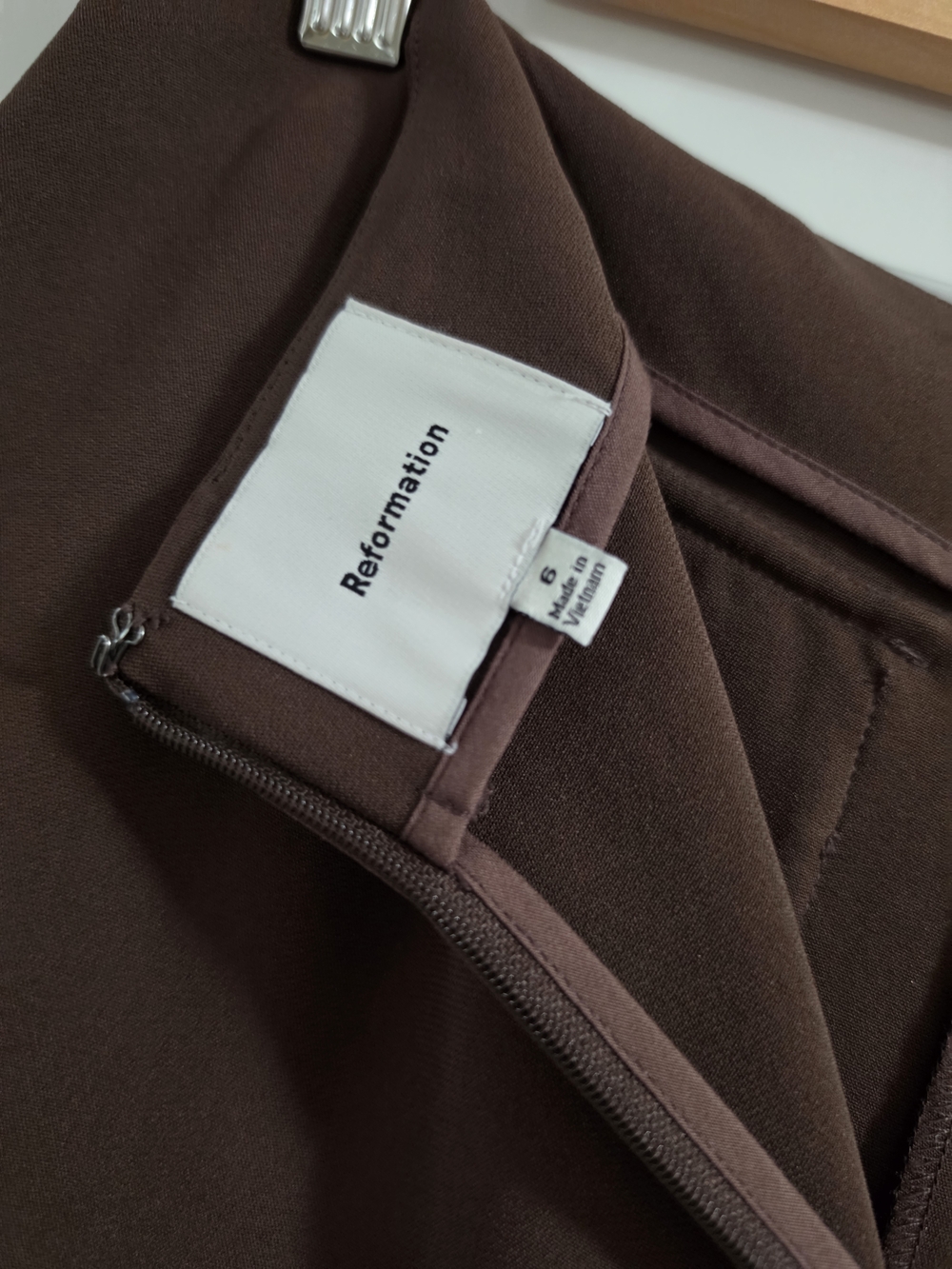 Reformation Brown Button-Front Midi Skirt - Picture 6 of 6